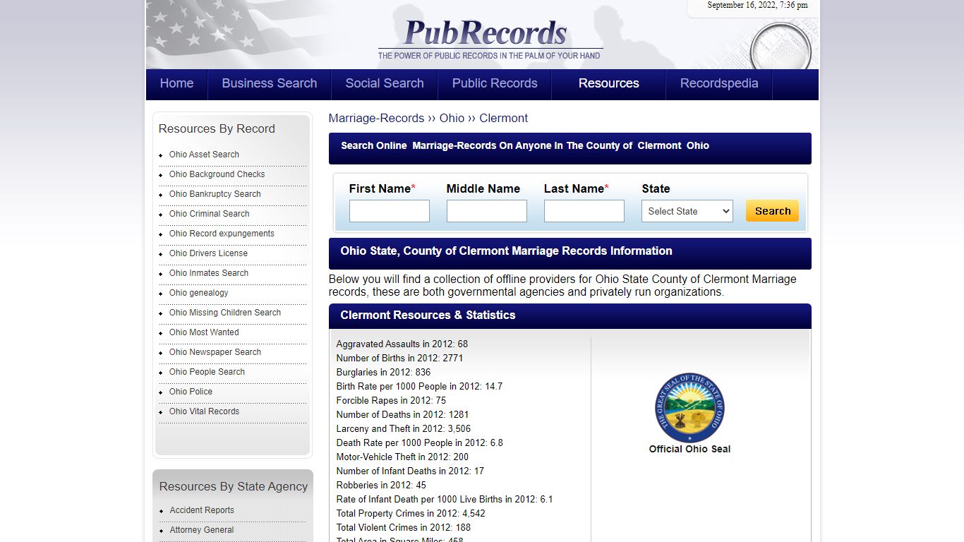 Clermont County, Ohio Marriage Records - Pubrecords.com